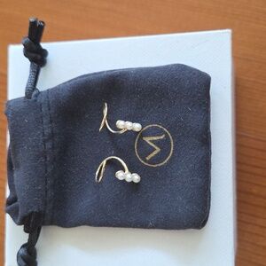 Mejuri Pearl Spiral Earrings